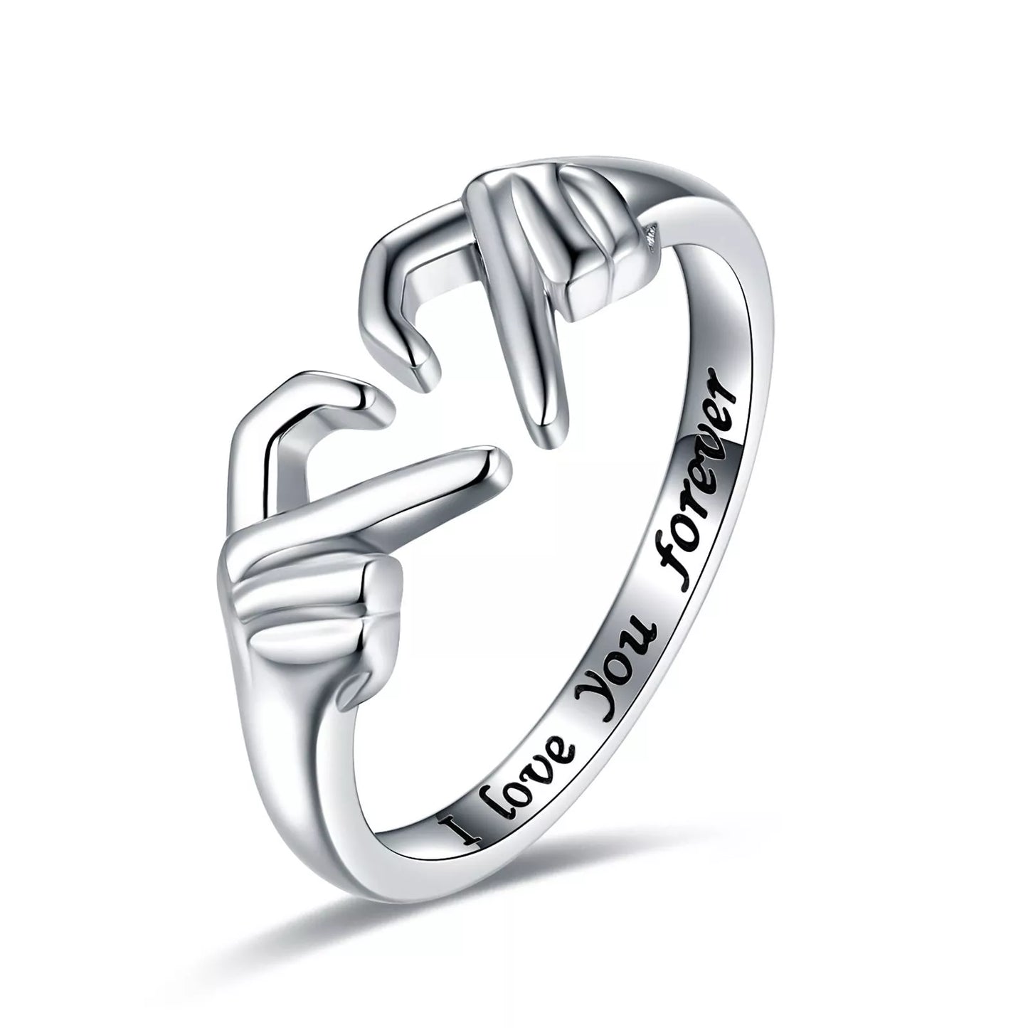 Adjustable Heart Claddagh Ring in silver, gold, or thick silver with love engraving