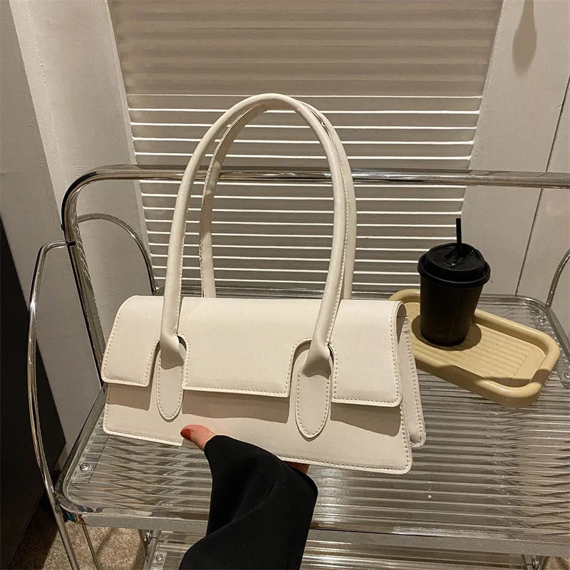 Women's PU small square shoulder bag in street trend style with document compartment