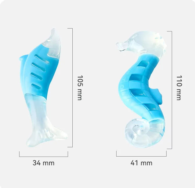 PU nylon dog chew toys combination set with seahorse and tuna fish designs and rope elements