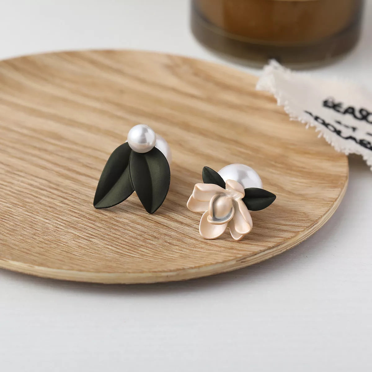 Sterling silver needle Mori style fresh flower stud earrings in various colors