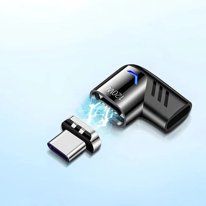 Dark grey elbow magnetic adapter showing 90-degree design and magnetic connection interface