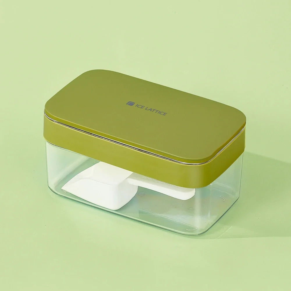 Silicone ball ice hockey mould producing spherical ice cubes, shown in Qingbo blue colour with modern minimalist design