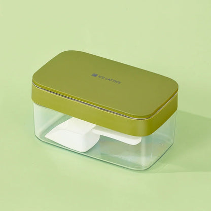 Silicone ball ice hockey mould producing spherical ice cubes, shown in Qingbo blue colour with modern minimalist design