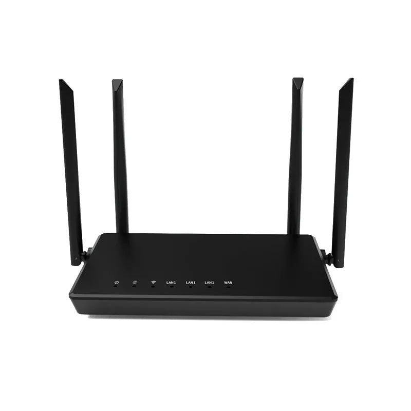 Portable 300 metre home WiFi router in bare metal housing with 5 network ports