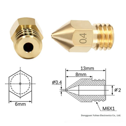 MK8 3D printer nozzle kit with brass nozzle and stainless steel cleaning pin for Ender 3 and CR-10