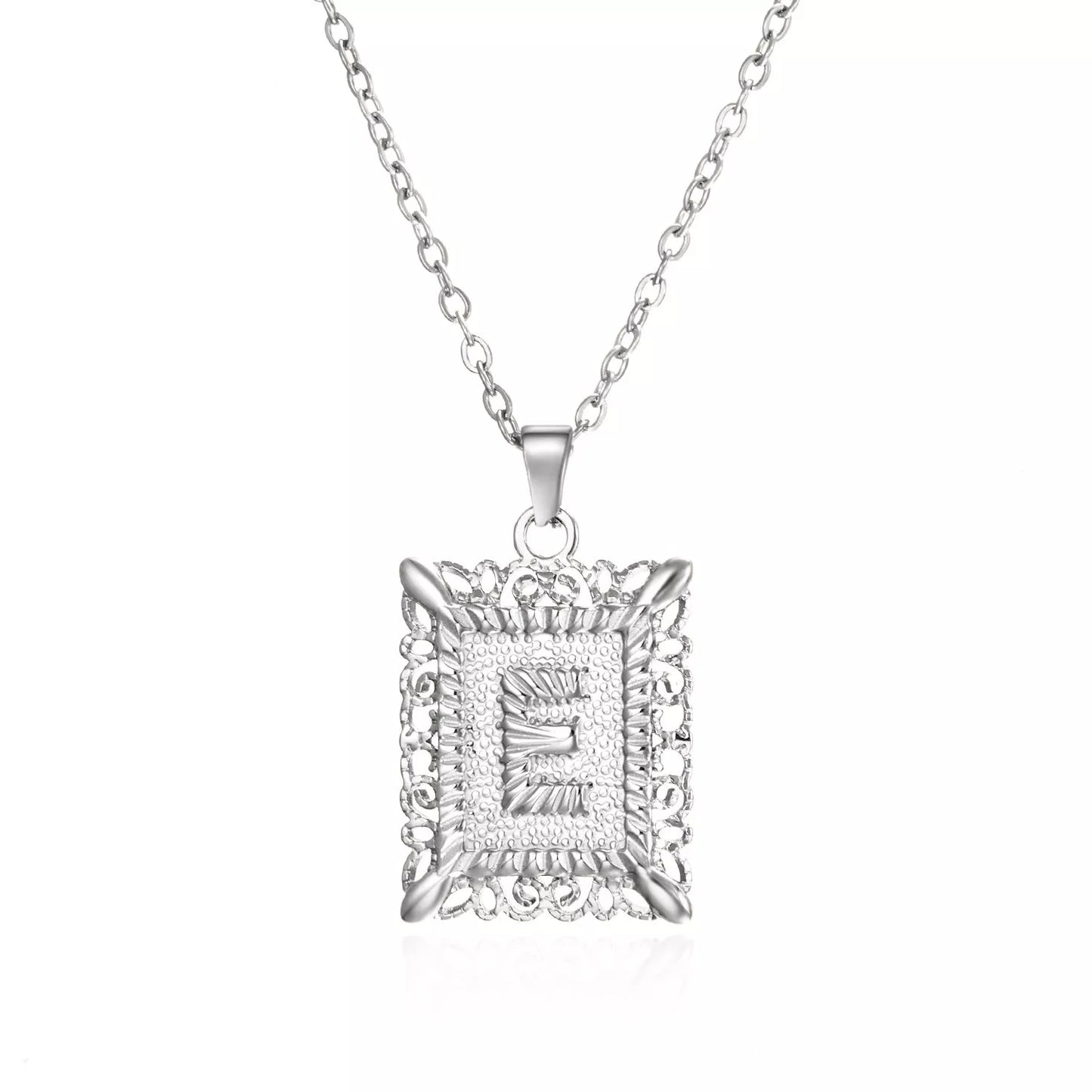 Personalized initial letter necklace in gold or steel, featuring any letter from A to Z