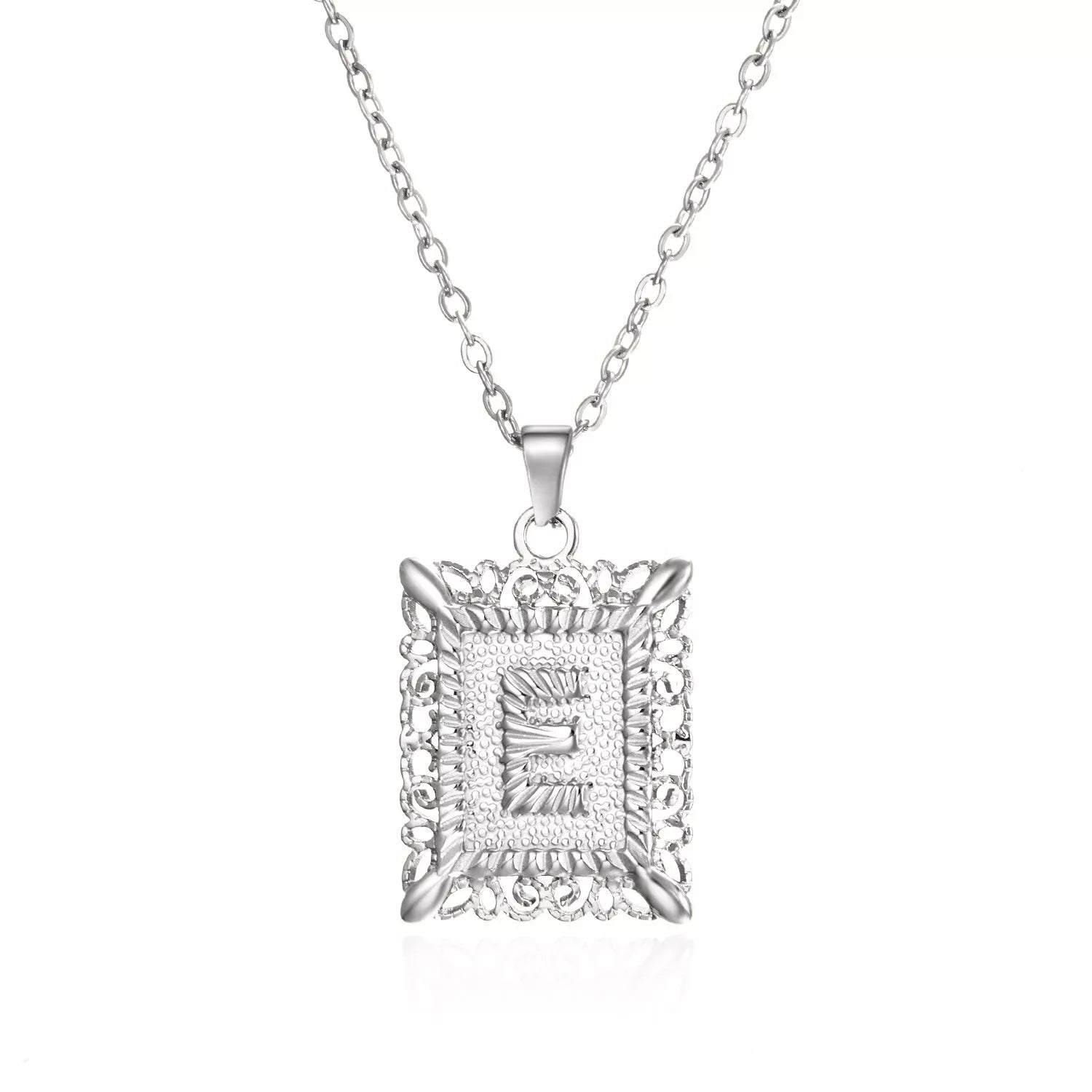 Personalized initial letter necklace in gold or steel, featuring any letter from A to Z