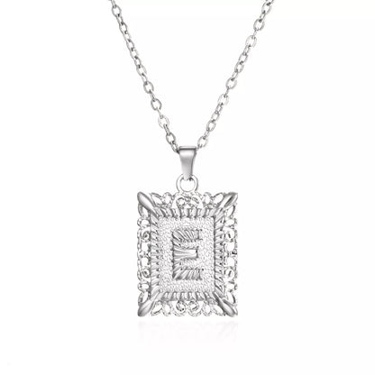 Personalized initial letter necklace in gold or steel, featuring any letter from A to Z