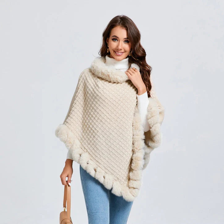 Luxury Rex Rabbit Fur Shawl Cape for Women in various colors