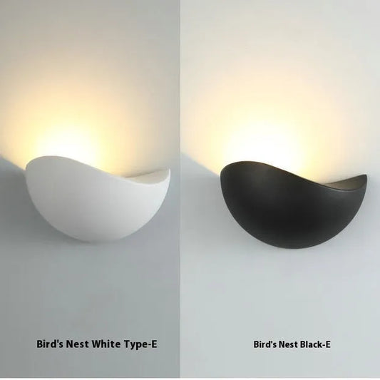 Black bird's nest design LED lamp with aluminium alloy shell for courtyard and bedroom lighting