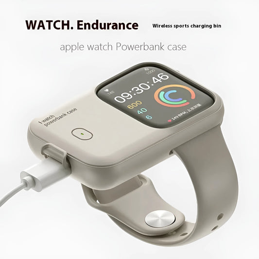 Apple Watch portable wireless charging case power bank with silicone protective sleeve