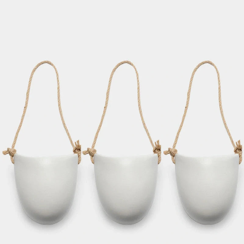 Stylish ceramic wall-mounted flower pot with no-trace nails for easy installation
