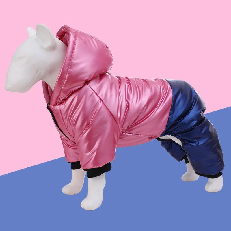Green pink or white waterproof windproof dog cotton coat in casual four-legged design