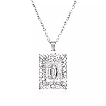 Personalized initial letter necklace in gold or steel, featuring any letter from A to Z