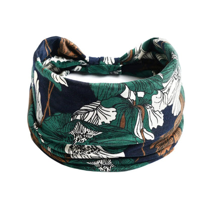 Bohemian cloth yoga sports headband with floral and polka dot patterns, available in multiple colours.