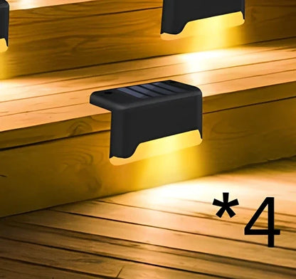 Coffee-coloured solar step light with amorphous silicon panel for outdoor staircase and garden illumination