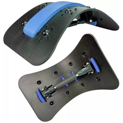 Lumbar Tractor Stretcher in black with acupressure points for back relief