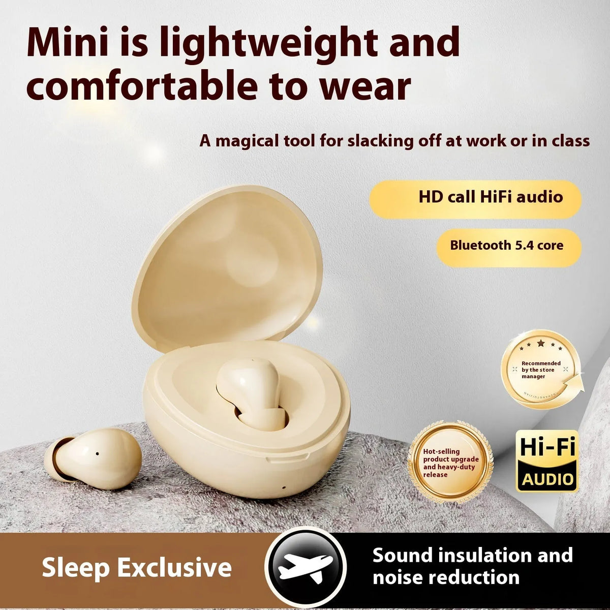 Small SK40 in-ear Bluetooth headset in PC ABS housing with 10 metre range and 4-8 hour battery life