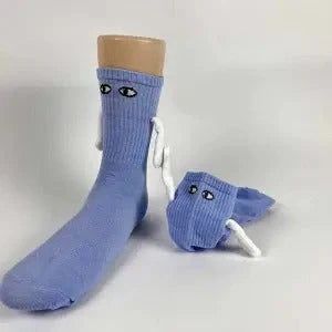 Stylish couple matching mid-tube socks in various colors for a fun and fashionable look.