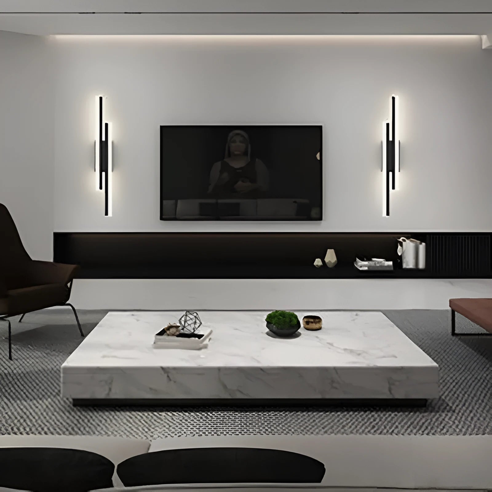 Scandinavian minimalist LED wall light with acrylic shade and adjustable arm in black or gold finish.