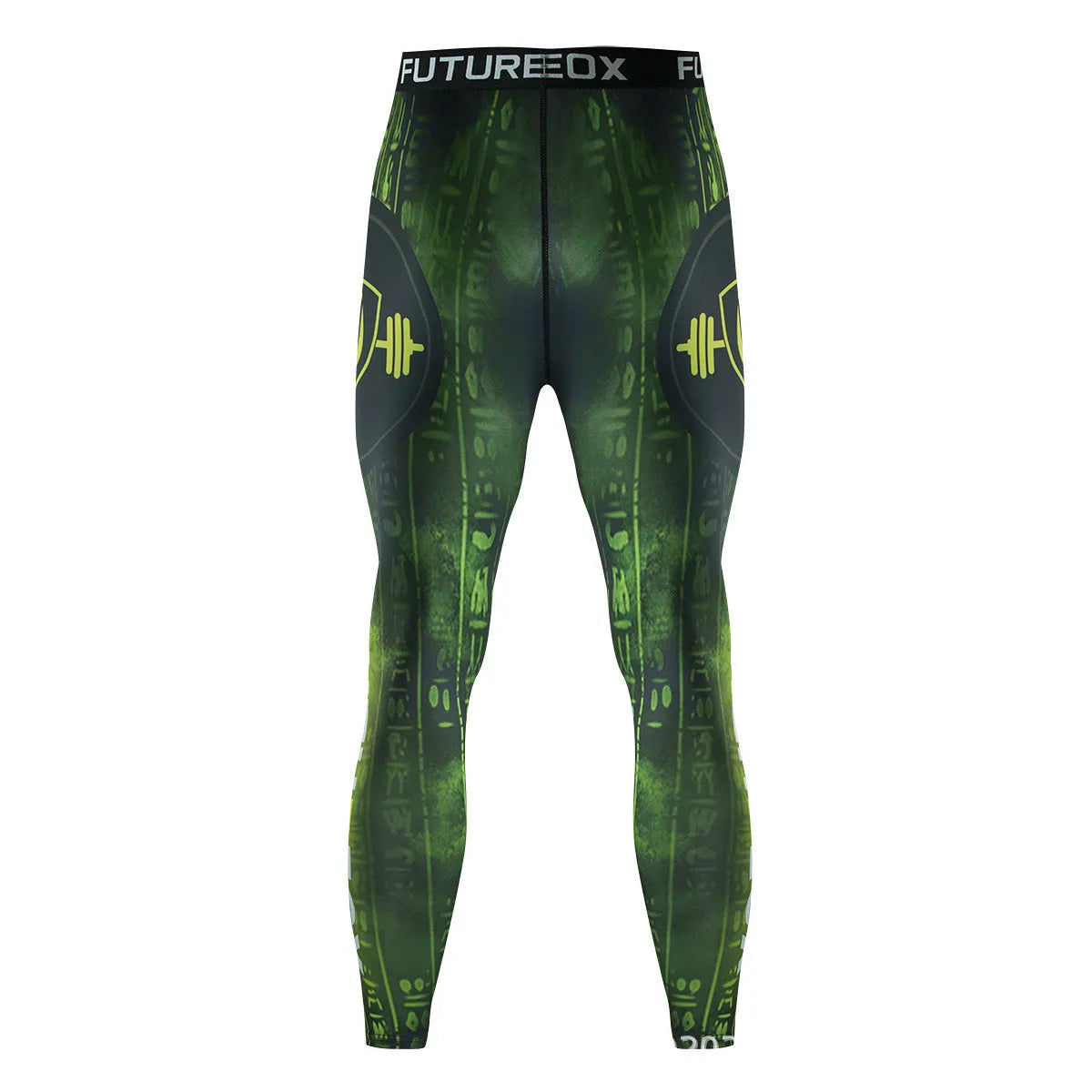 Men's printed slim-fit sports suit top and trousers for running and gym workouts