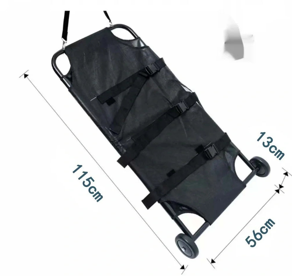 Black aluminium alloy foldable pet stretcher with 120cm length for dog emergency transport