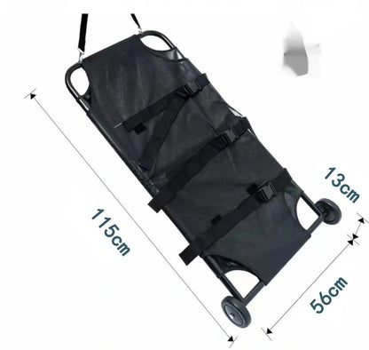 Black aluminium alloy foldable pet stretcher with 120cm length for dog emergency transport