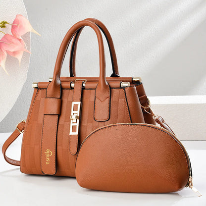 Round black PU leather crossbody handbag with adjustable shoulder strap showing interior and dimensions