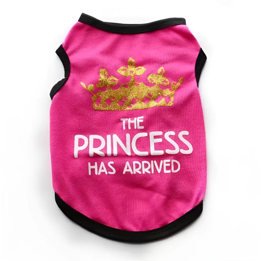 Cotton summer vest for puppies in various colours including black, grey, blue, and pink options.