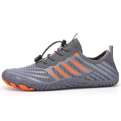 Leisure swimming wading shoes with non-slip rubber sole in grey, black, white, and moonlight colors