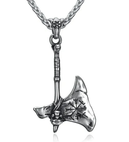 Stainless steel Norse rune necklaces with various Viking symbols and designs