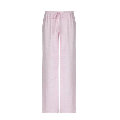 Stylish women's striped pants in various colors with a casual, Y2K-inspired design
