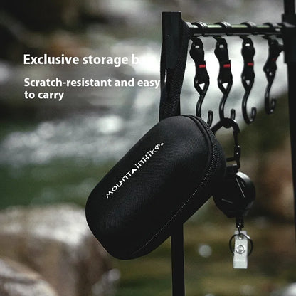 Hexagon alcohol stove in black or silver, folded to 9.5x8.5x15cm dimensions for portable camping use