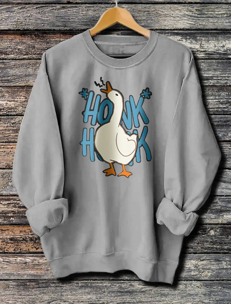 Women's Long Sleeved Honk Honk Printed Hoodie in various colors