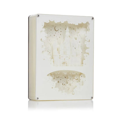 Bedside night light with three-dimensional paper carving design and USB power cable