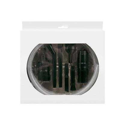 Vacuum cleaner eight-piece tool set including crevice nozzle and dusting brush for cleaning spaces under 10 square metres
