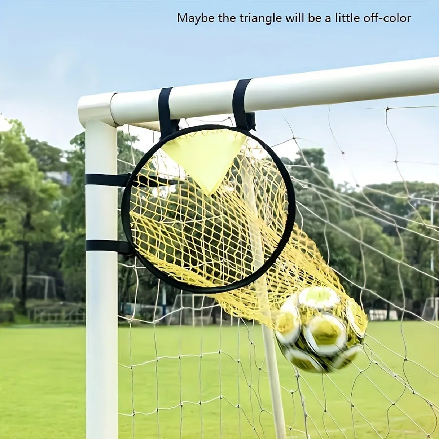 Portable foldable soccer training goal net in black or yellow colour for backyard football practice