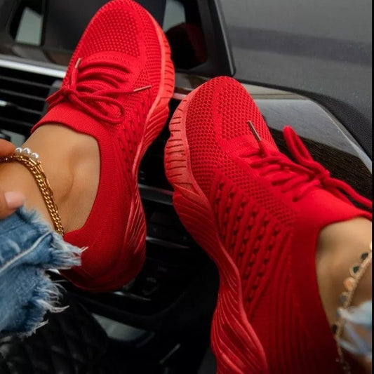 Women's thick bottom solid color dad sneakers in various colors and sizes