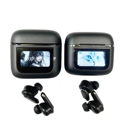 Touch screen active noise reduction Bluetooth in-ear headset in black colour