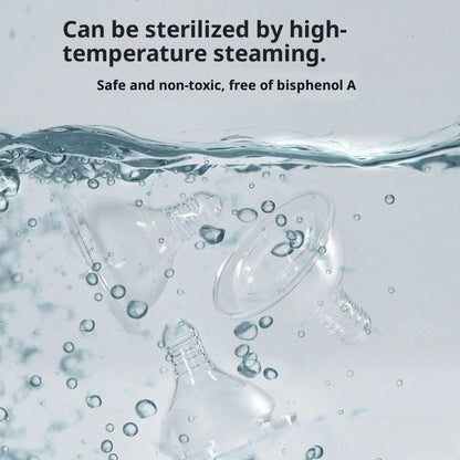 Transparent newborn feeding bottle with wide mouth and cross-hole silicone nipple for infants 0-3 months