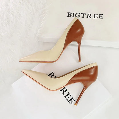 Retro style women's stiletto heels with pointed toe and super high heel for banquet occasions