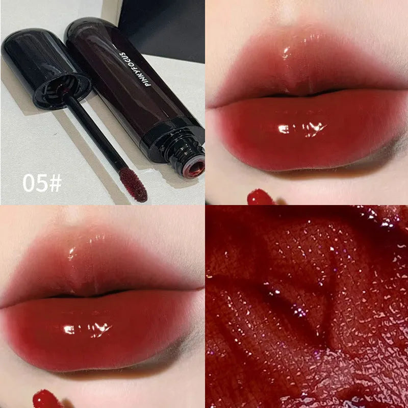 Black Citrus Mirror Lip Lacquer in six colours including Tomato and Sweet Potato.