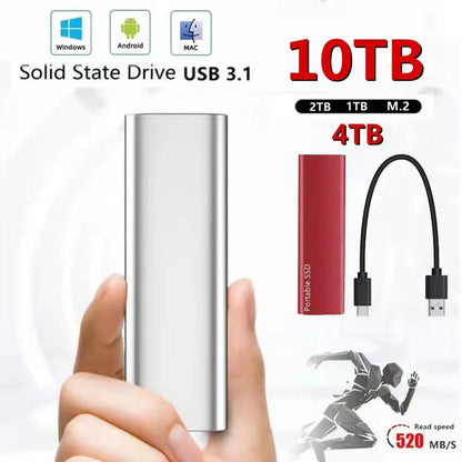 Cross-border hot mobile SSD expansion hard disk with ultra-thin metal shell showing multiple interface colour options