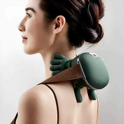 Dark green USB cervical trapezius neck massager with timing function for family use