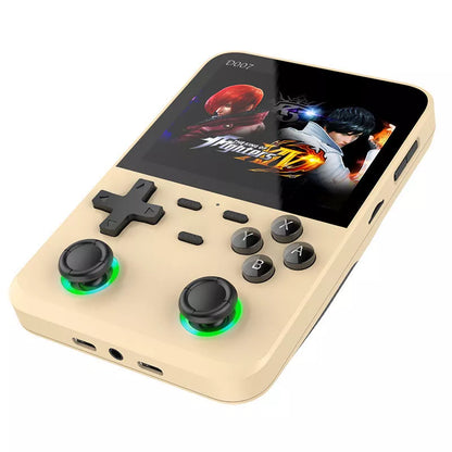 Nostalgic Retro Handheld Game Console with USB Interface in Champagne Gold, Dark Green, and Silver