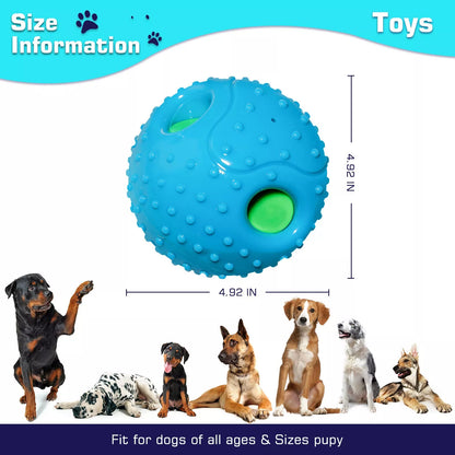 Blue Pet Squall Ball Dog Playmate Sound Relieving Toy, 12.5cm diameter