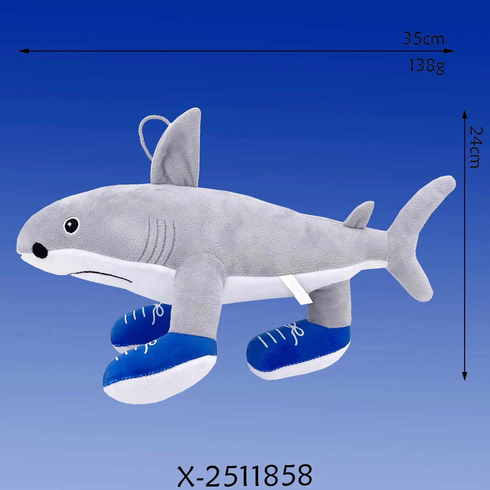 Shark figurine peripheral cotton plush toy in a humorous animal character design