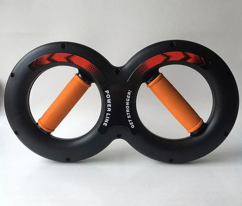 Adjustable hand strength training equipment with black ABS shell and foam padding