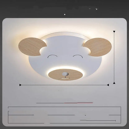Cartoon bear shaped ceiling lamp with wrought iron frame for a princess themed room.