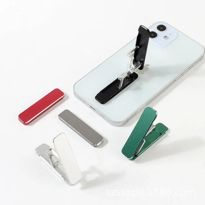 Versatile aluminum alloy folding phone stand with adjustable viewing angle for hands-free mobile productivity